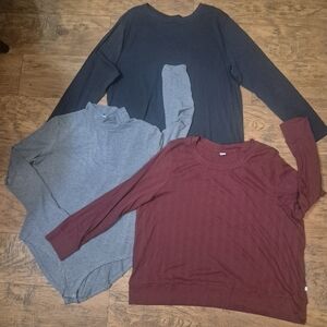 Shirt/bodysuit Bundle Gray/redish Long Sleeve Mock Neck Snap 3x